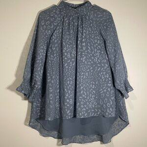 Dr2 leopard print high low blouse S